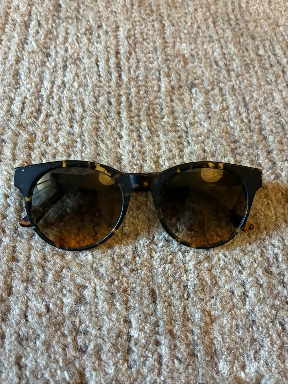 SEE Eyewear Round Tortoiseshell Sunglasses 5575 Brown Gradient Made In Italy